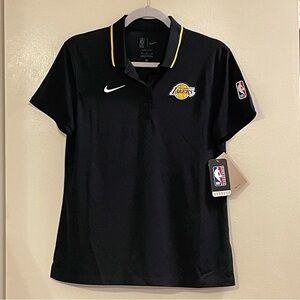 NIKE x NBA LAKERS Dri-Fit Basketball Polo Shirt in Black